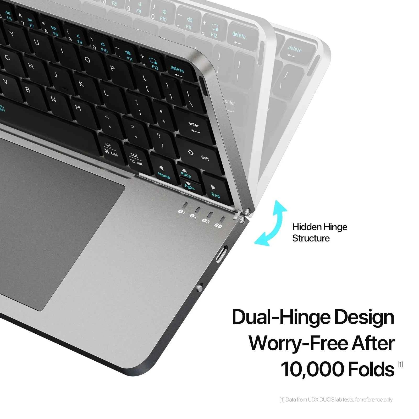 DUX DUCIS Foldable Bluetooth 5.0 Keyboard with Touchpad & Phone Holder For Phones Tablets PC iOS Android Windows Mac