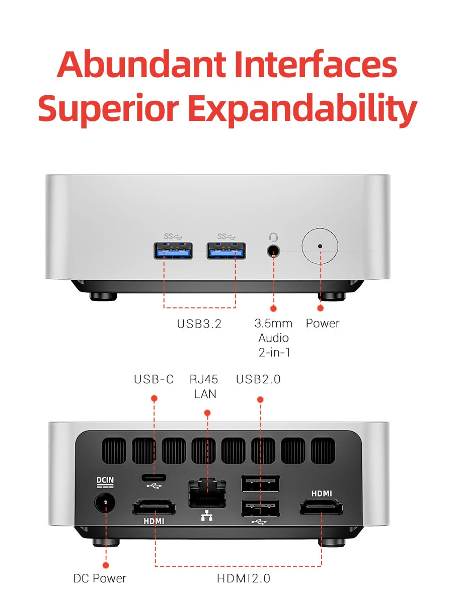 FIREBAT R2 Mini PC AMD Ryzen5 3500U DDR4 16GB RAM M.2 PCIe 512GB SSD WiFi5 BT4.2 1000M Lan Portable Windows11 Desktop Computer