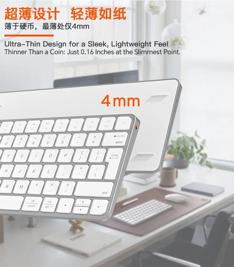 Meetion Ultra Thin Wireless Keyboard Mouse Rechargeable 2.4G USB Bluetooth Keyboard and Mouse Combo Silent Mini for Mac Tablet