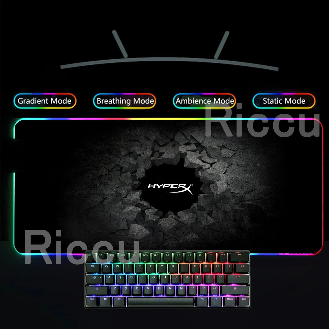 HYPERX RGB Large Mouse Pad Gaming Speed Mousepad Colorful LED Luminous XXL Game Computer Backlight Keyboard Accessories desk Mat