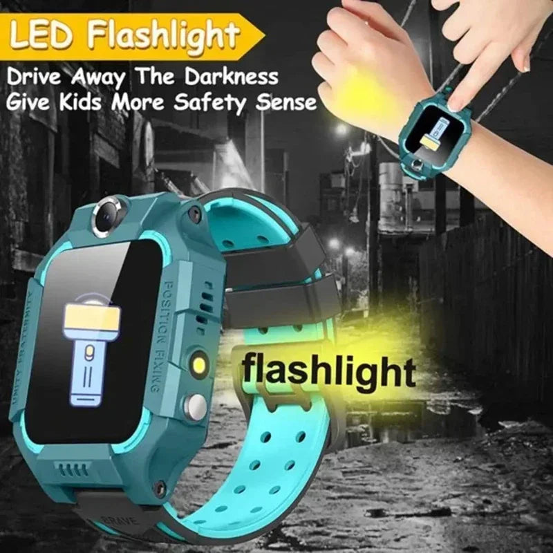 Lenovo Kids Smart Watch SOS GPS Location Sim Card Camera Heart Rate Monitoring Bluetooth Calling Waterproof Gift For Android