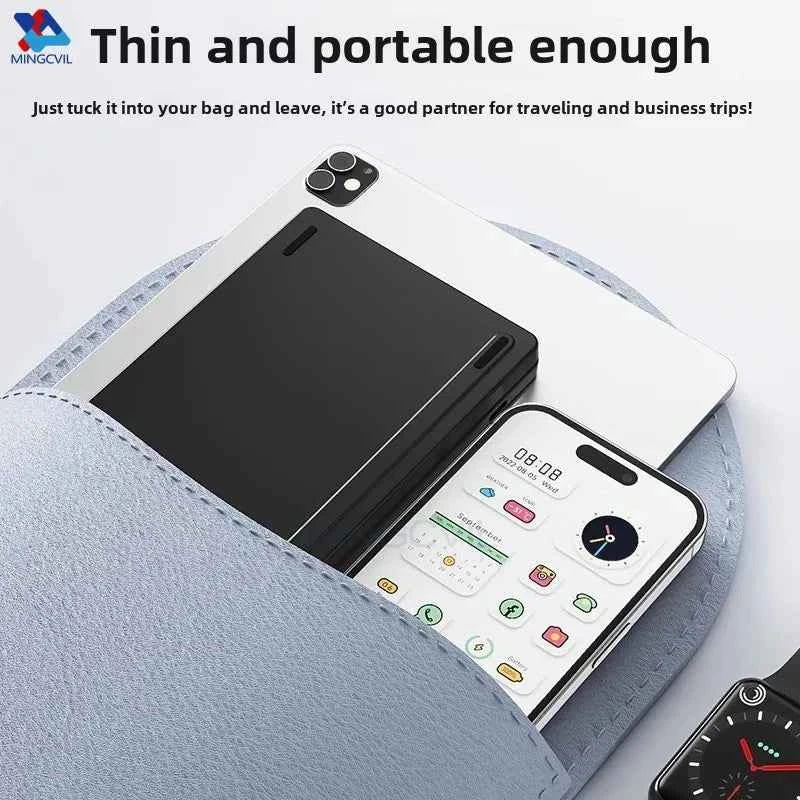 MINGCVIL Mini Foldable Wireless Keyboard Slim Portable Bluetooth Keyboard Rechargeable Folding Keyboard for IOS Windows Android
