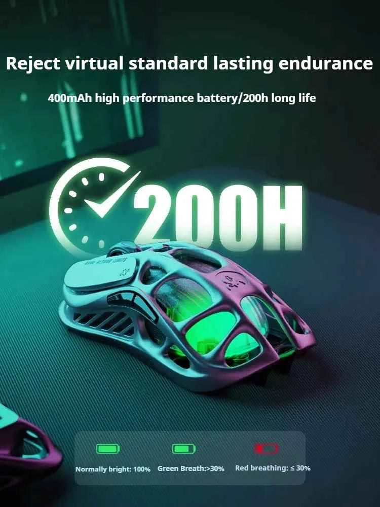 GravaStar M1 M2 Wireless Magnesium Alloy Gaming mouse PAW3395 4K 26000DPI bluetooth 2.4G wired Hollow design Gamer Mouse Gifts
