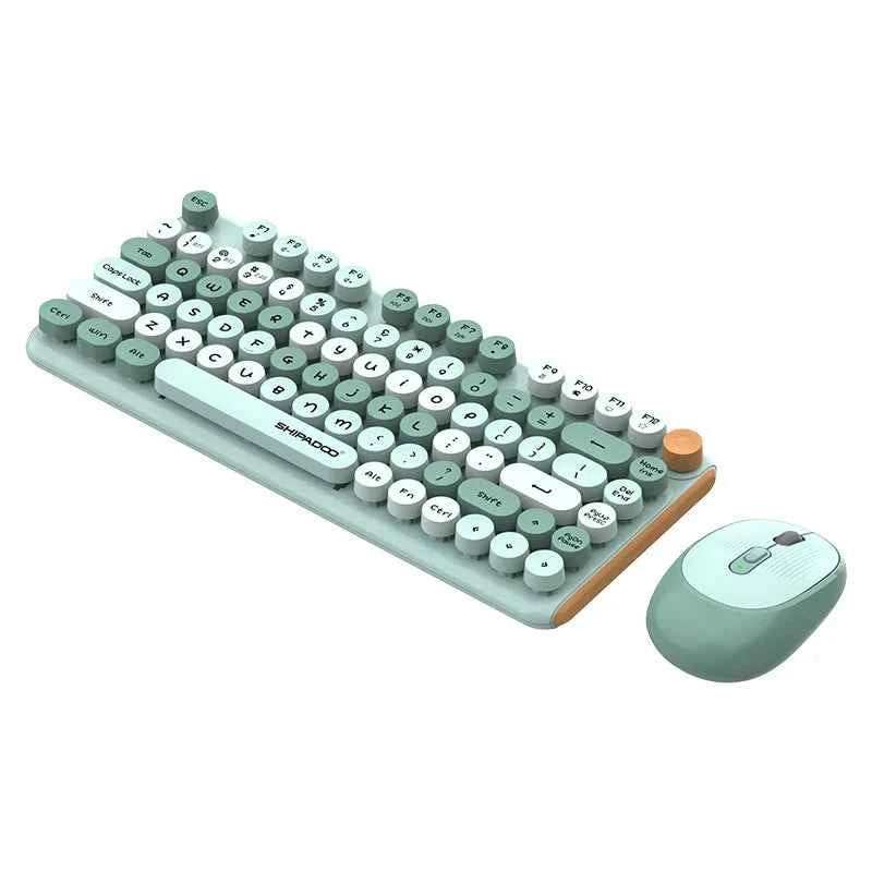 Silent round Keycap Wireless Keyboard And Mouse Combo 2.4G with 3 Steps Adjustable DPI for Macbook PC Gamer Computer Laptop