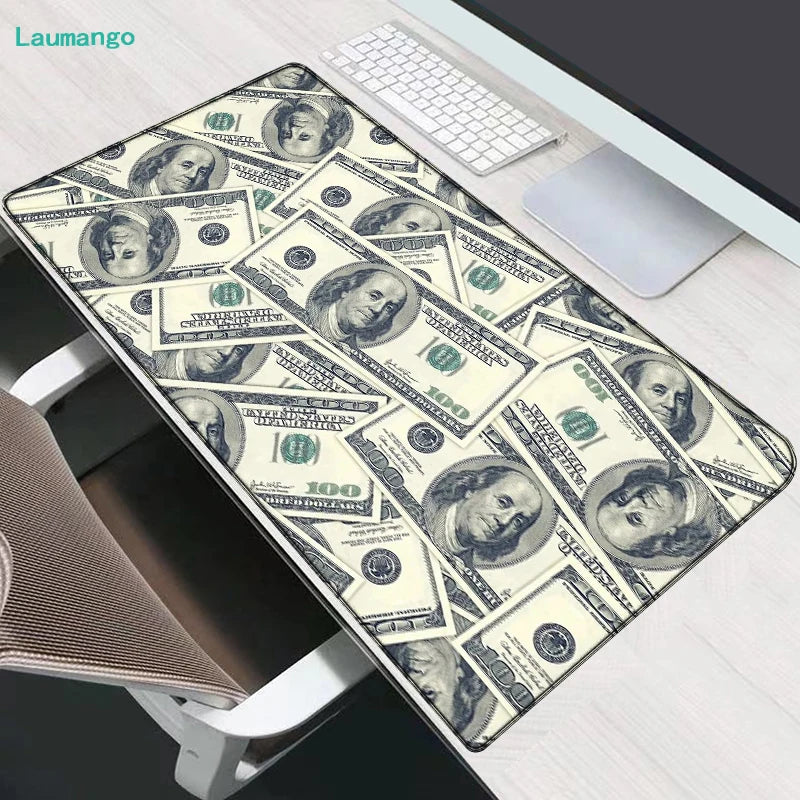 Gaming Laptop Dollar Printing Desk Mat Wrist Pad Mouse Pc Accessories Table Pads Deskmat Gamer Cabinet Keyboard Keycaps Mausepad