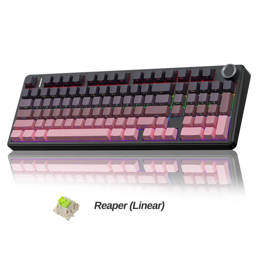 AULA F99PRO Wireless Gaming Keyboard Gasket Structure Compatible with 3/5 Pins Hot-swap Mechanical Keyboard with Media Knob
