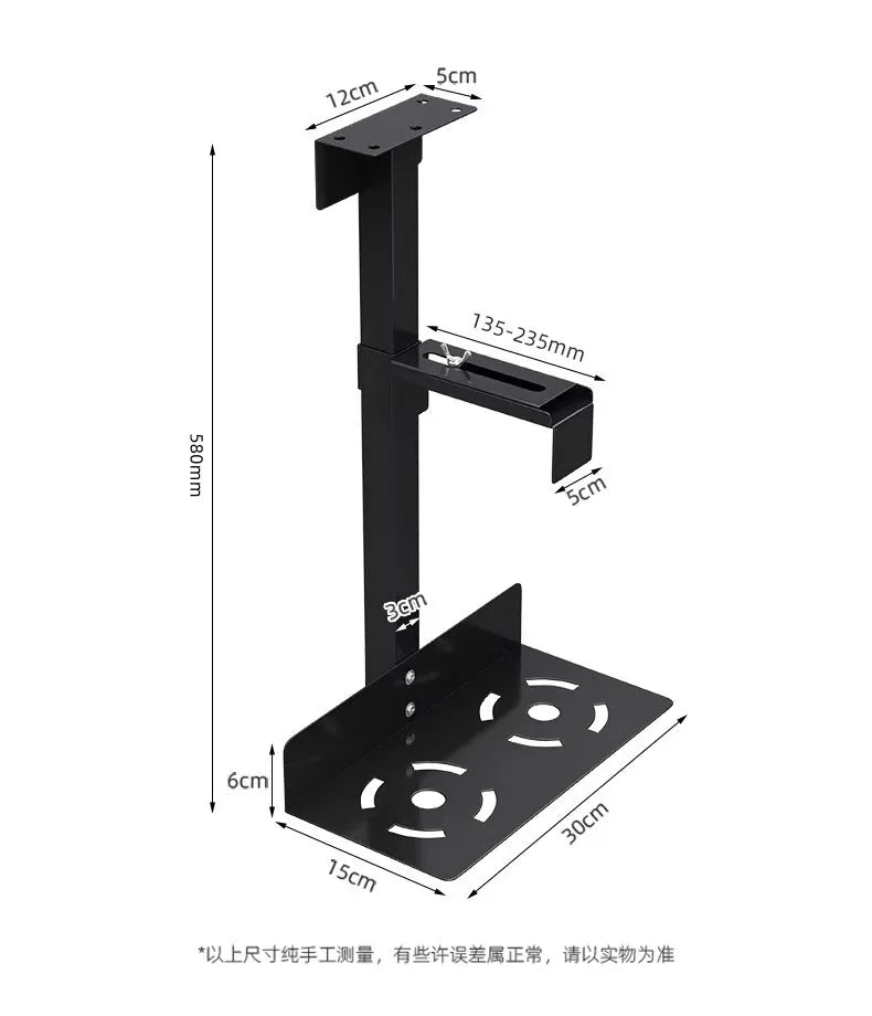 CP-02 30kg Computer CPU Stand Mainframe Hanger Host Box Stand Universal PC Case Holder Under Desk Wall Side width height Adjust