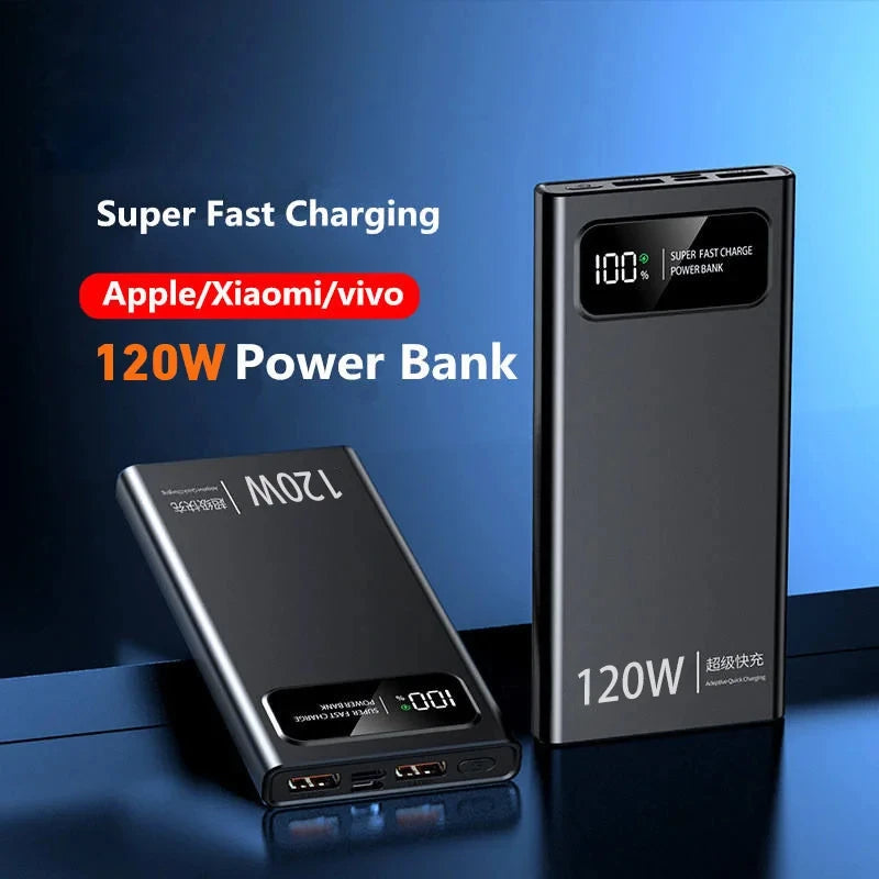 2026 CCC Certified 200000mAh 740Wh 120W Super Fast Charging Power Bank LED Digital Display Long Lasting for iOS Android Laptops