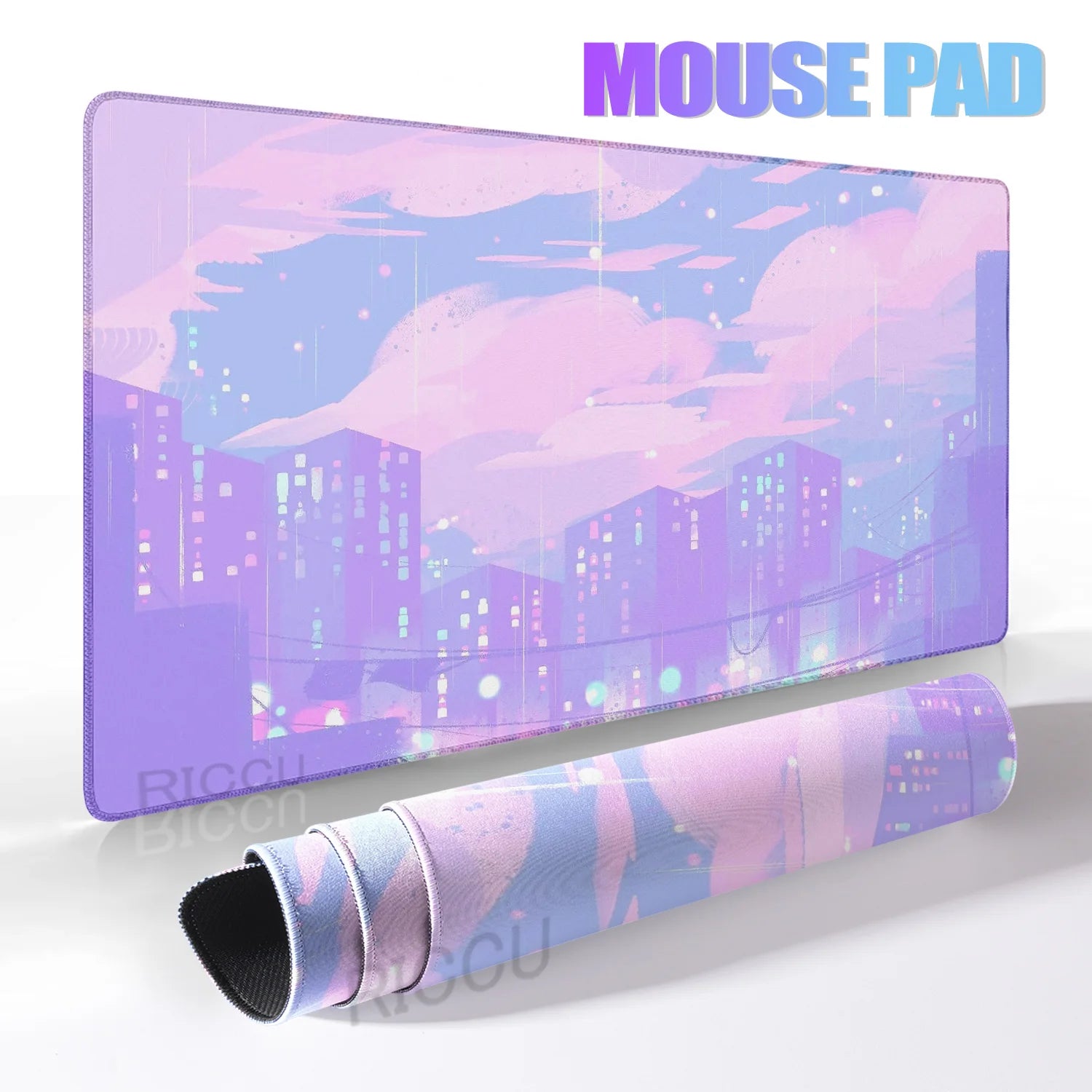 Pink Moon big Mousepad Anime Mouse Pads Gaming Mouse Pad Cartoon Non-Slip Deskmat Keyboard Mat Desk Protector Pc Accessories