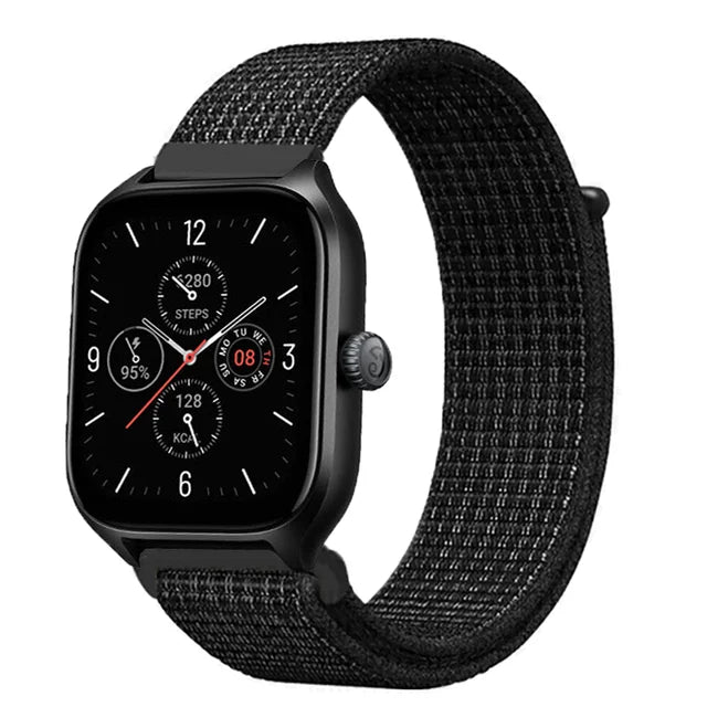 20mm 22mm Nylon Loop Strap for Amazfit GTR 42 47mm/GTR2/2e/3/3 Pro/4/GTS/GTS2/mini/3/4 Bracelet for Amazfit Bip-U-S/Stratos 2 2S