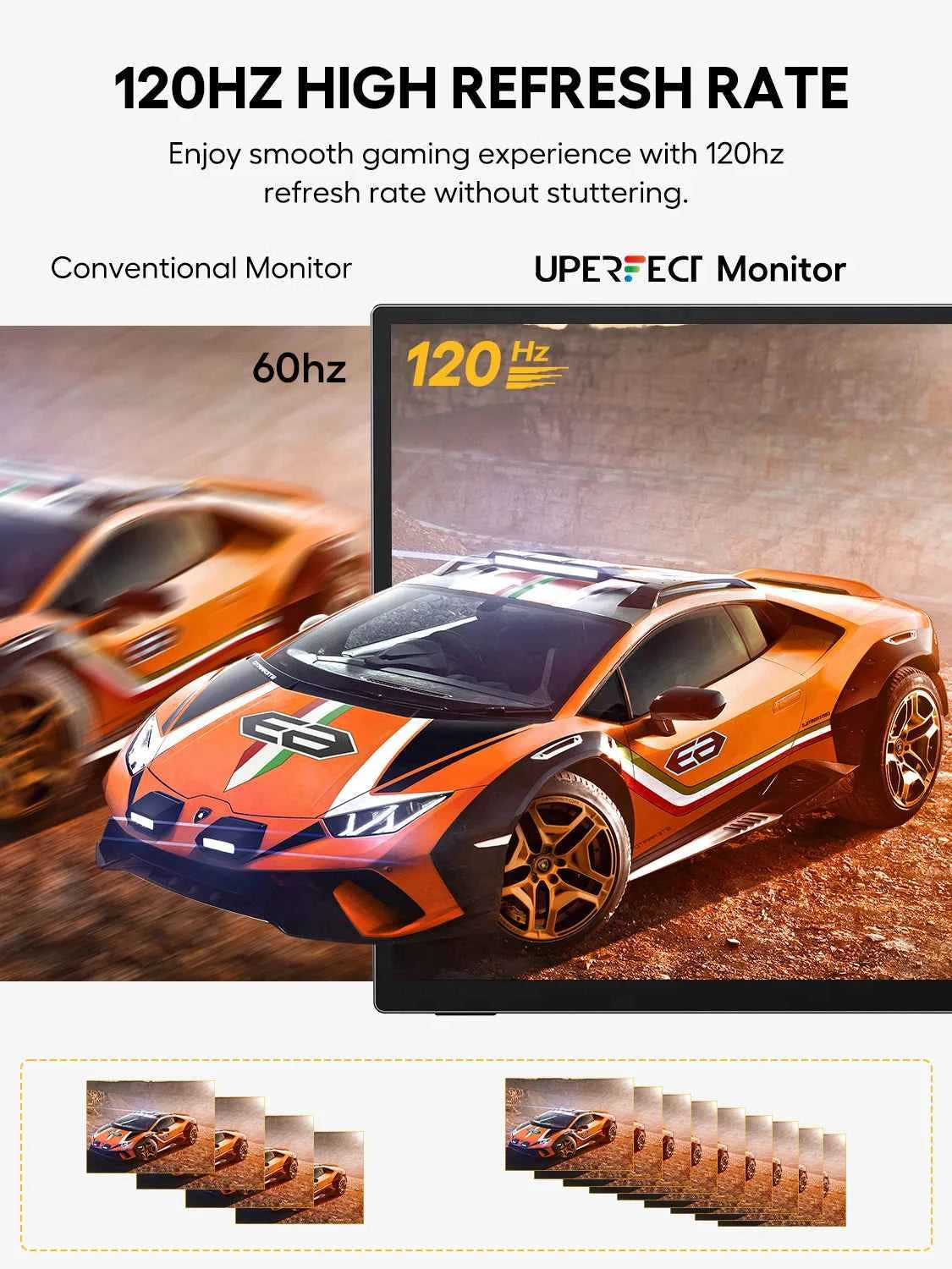 UPERFECT Touchscreen 18.5' 120Hz Portable Monitor 1080P 100% SRGB IPS External Touch Gaming Display for Desktop Laptop Mini PC