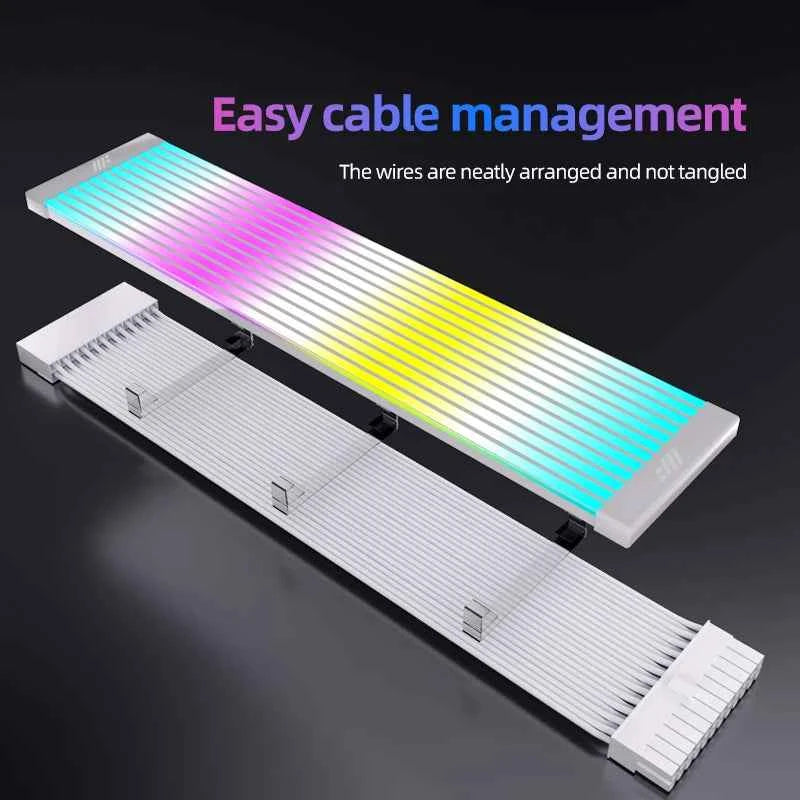 METALFISH ARGB Extension Cable for Computer Power Supply – Motherboard 24PIN & GPU 8PIN, ARGB Sync/Asyn Optional