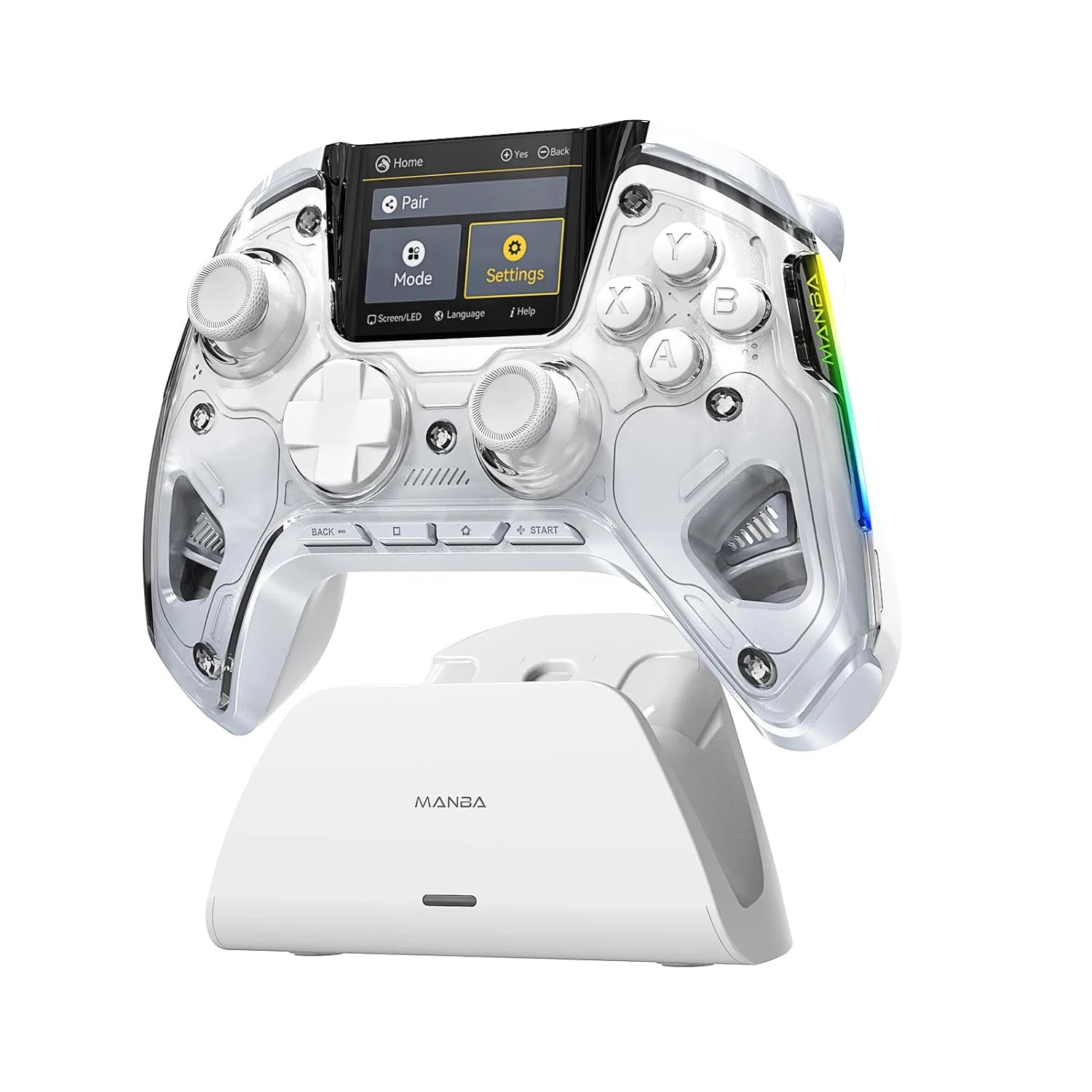 Mamba One V2 Screen Interactive Wireless Gaming Controller for iOS/Android/Switch/PC  Hall Effect,1800mAh with Charging Dock