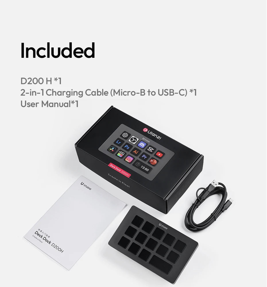 Ulanzi D200H Deck Dock AI-Powered Office Streaming Controller for Computer Fill Light for Intelligent Live broadcast Room