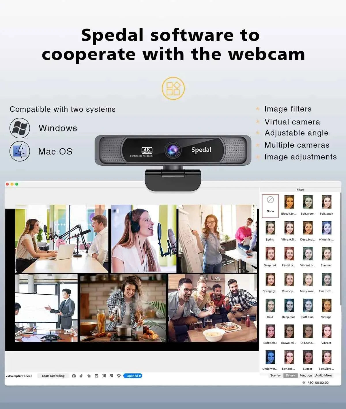 4K HD Webcam 30FPS with Microphone & Remote – 120° Wide Angle USB Camera for Streaming, Zoom, PC, Windows, Mac & Linux.