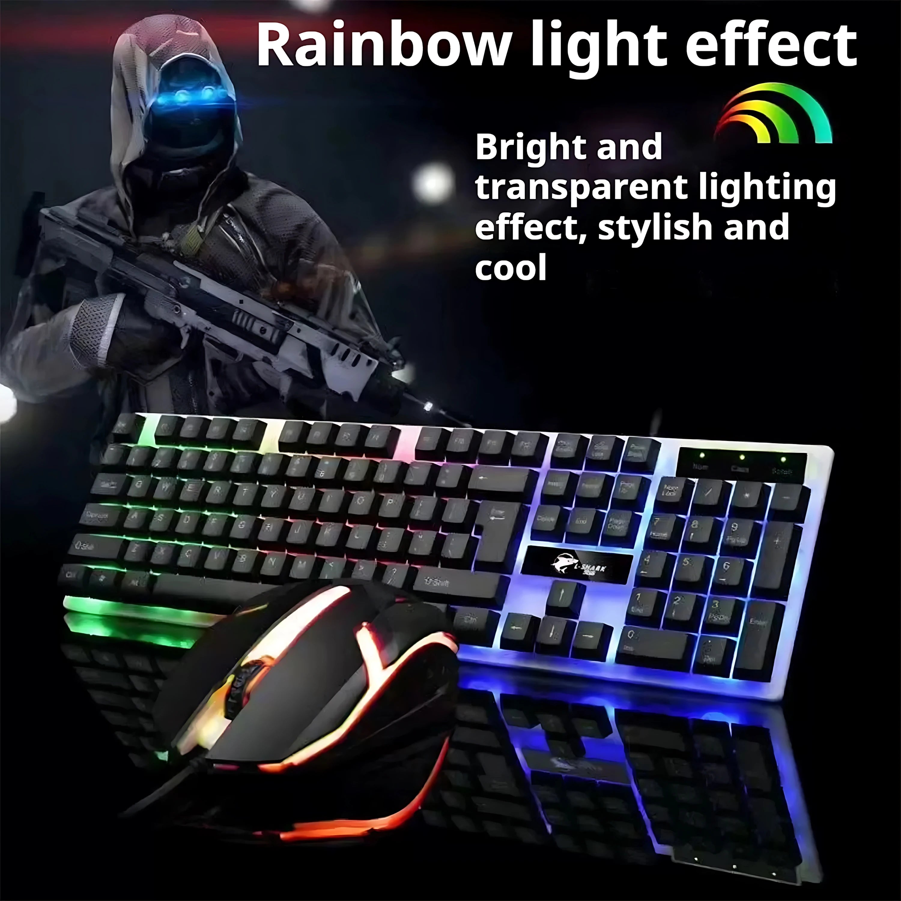 Newly Launched HOT Game Office Universal Light Wired Keyboard And Mouse Set Mechanical Feel Floating High Key Cap Game Mouse Set