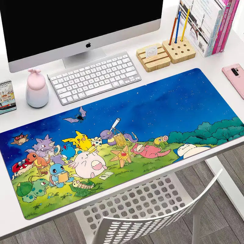 Animated Pokémon Pikachu High Definition Printed Leather Mouse Pad Pokémon Game Oversize Gaming Keyboard Desktop Pad Writing Pad