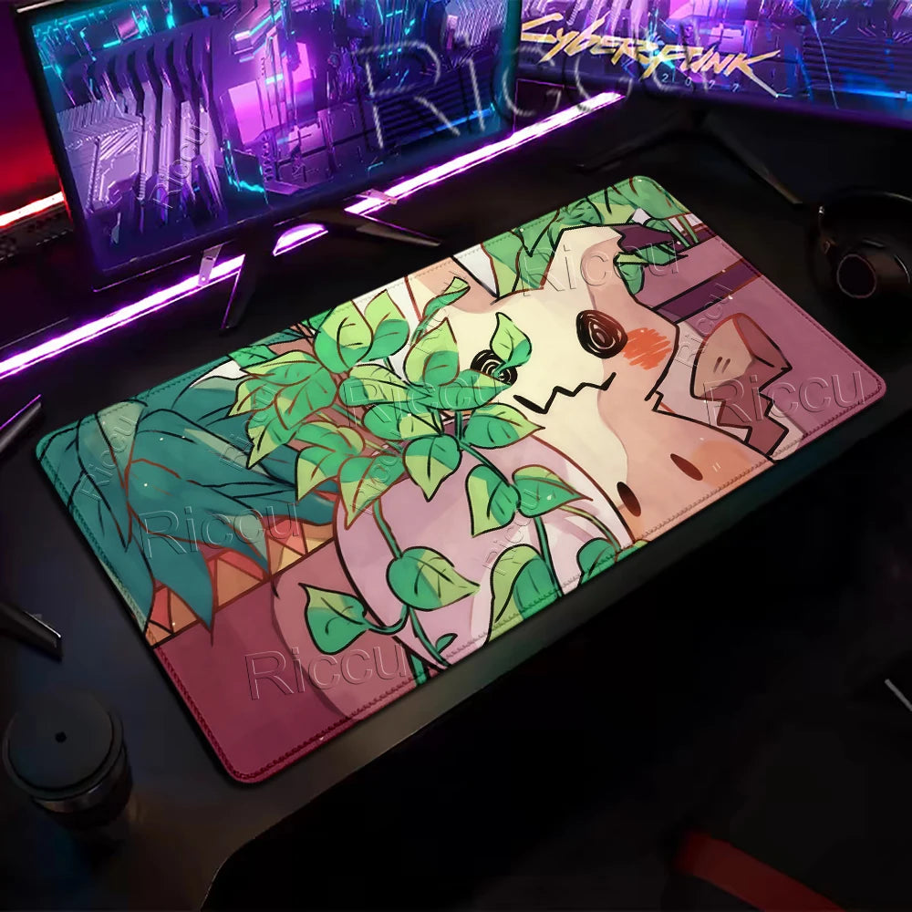 XXL Mousepad Laptop Japan Cool Anime Mouse Pad Large pokemon Mimikyu Gaming Mat Gamer PC Cabinet Keyboard Rug Desk Accessories