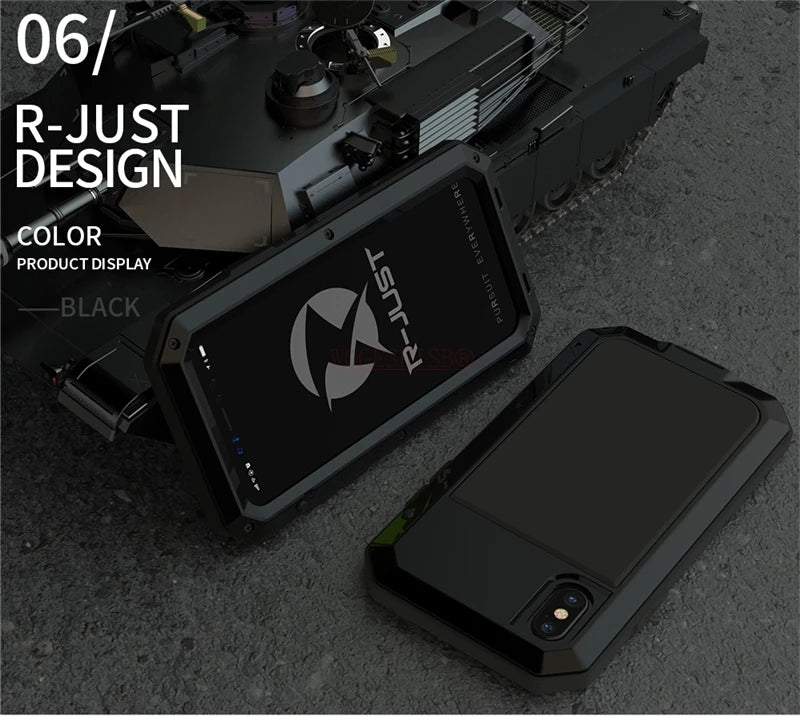 Heavy-duty protective armour for iPhone 17 to 11 Pro Max Plus XS Max XR Metal Aluminum Phone Case, Shockproof Case