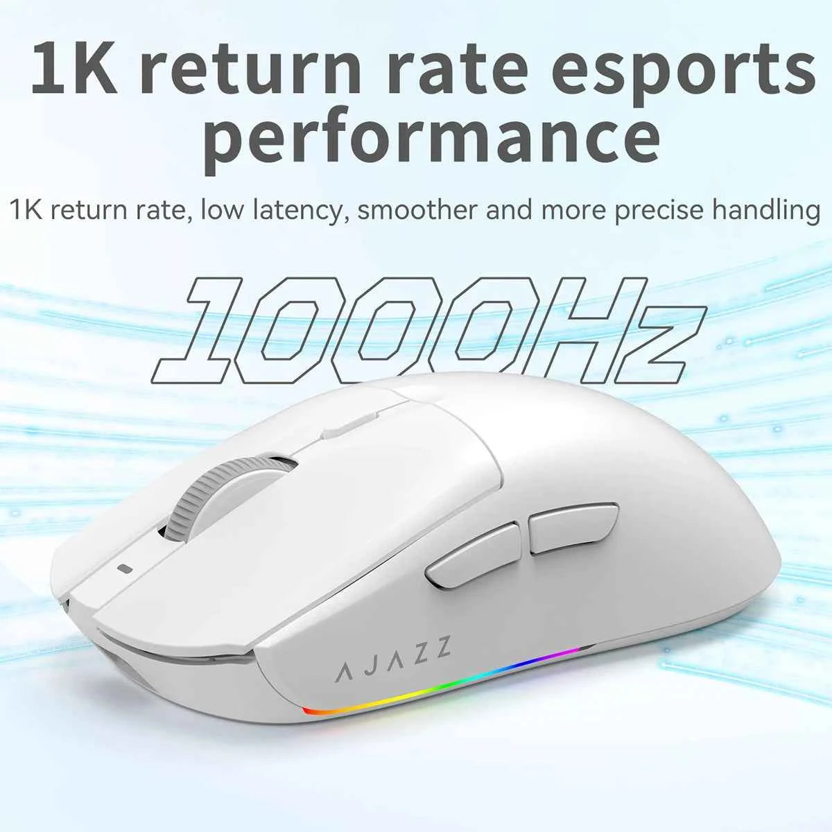 AJAZZ AJ139 V2 MC 1000HZ Gaming Mouse Small/medium size tri-mode wireless PAW3311 sensor lightweight design RGB full-color magnetic base About 66g lightweight