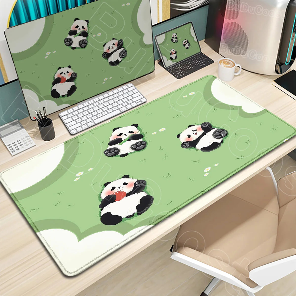 HD Printing Kawaii Anime Panda Mouse Pad Large Computer Office PC Game Table Mats XXL Gaming Keyboard Pad Cute Animals Desk Pads