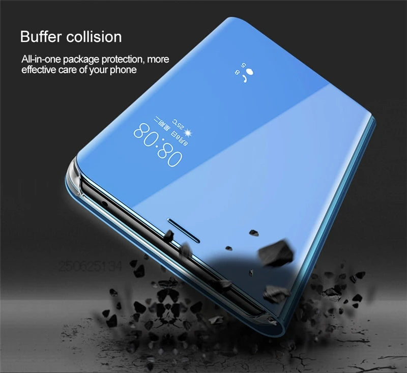 Luxury Smart Case For Samsung Galaxy S24 S23 S22 S21 Ultra S20 S10 S9 S8 Plus S23 FE 5G Mirror Leather Smart Flip Suppor Cover