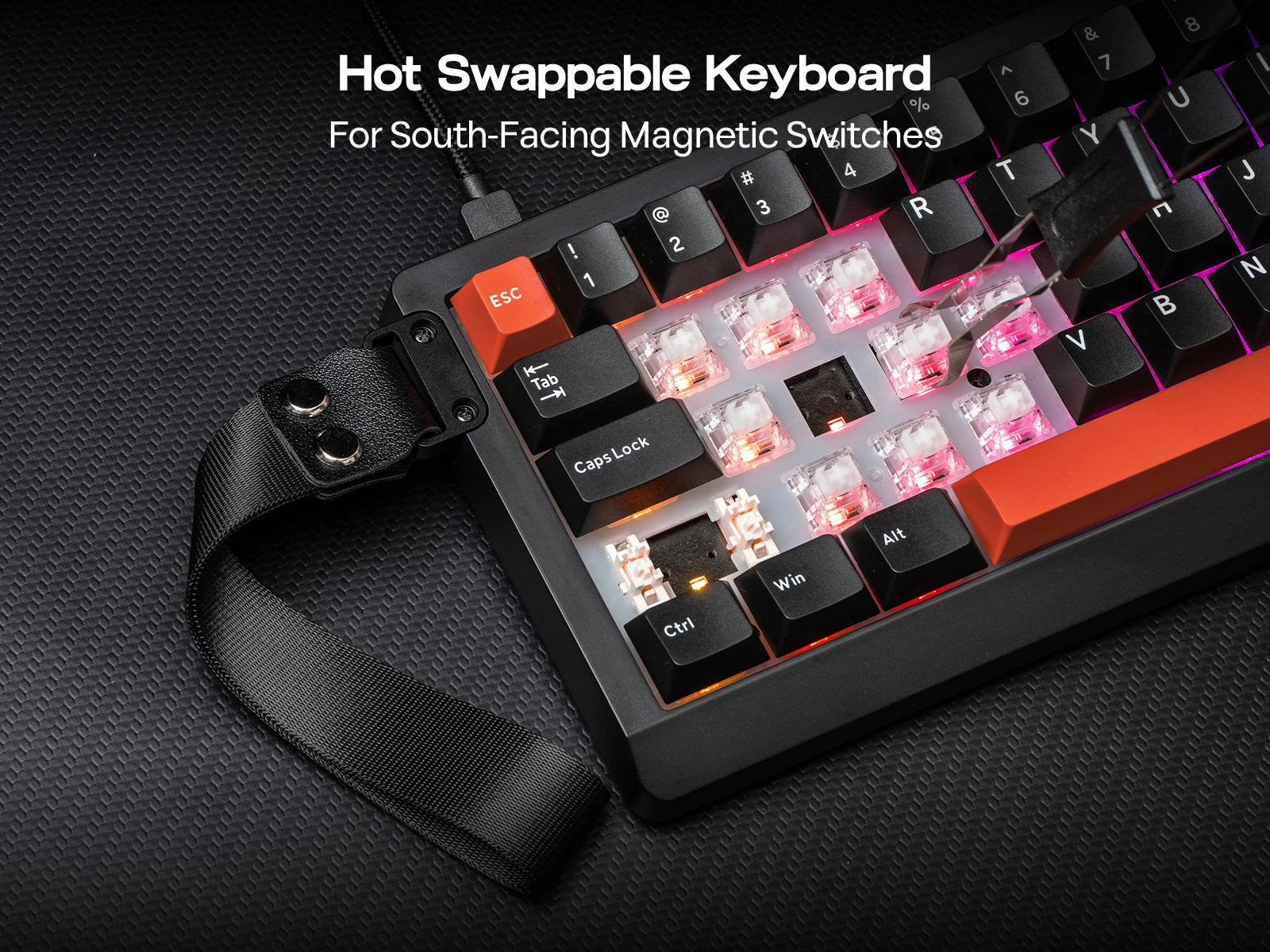 EPOMAKER HE68 Lite 65% Layout Tray-Mounted Wired Hall Effect NKRO Magnetic Keyboard DKS SOCD 8kHZ Polling Adjustable Actuation
