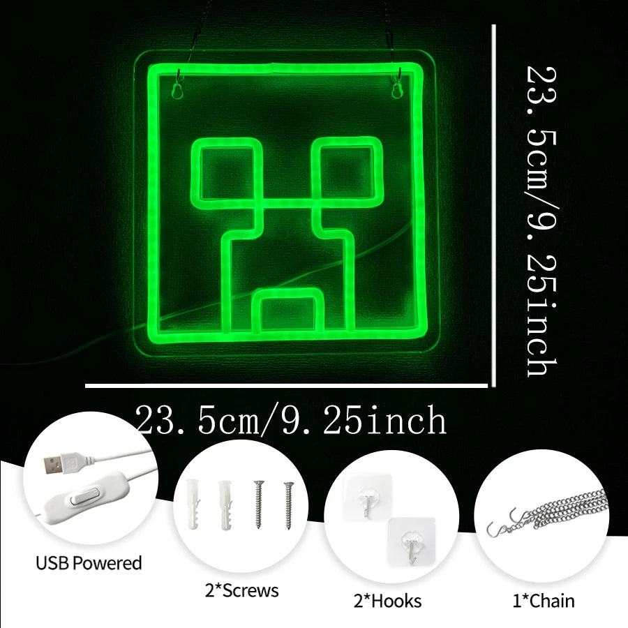 Game Led Neon Sign, Suitable For Gamers' Room Decor, Usb Power Supply, Bedroom, Game Room Animation Night Light, Youth Gifts.