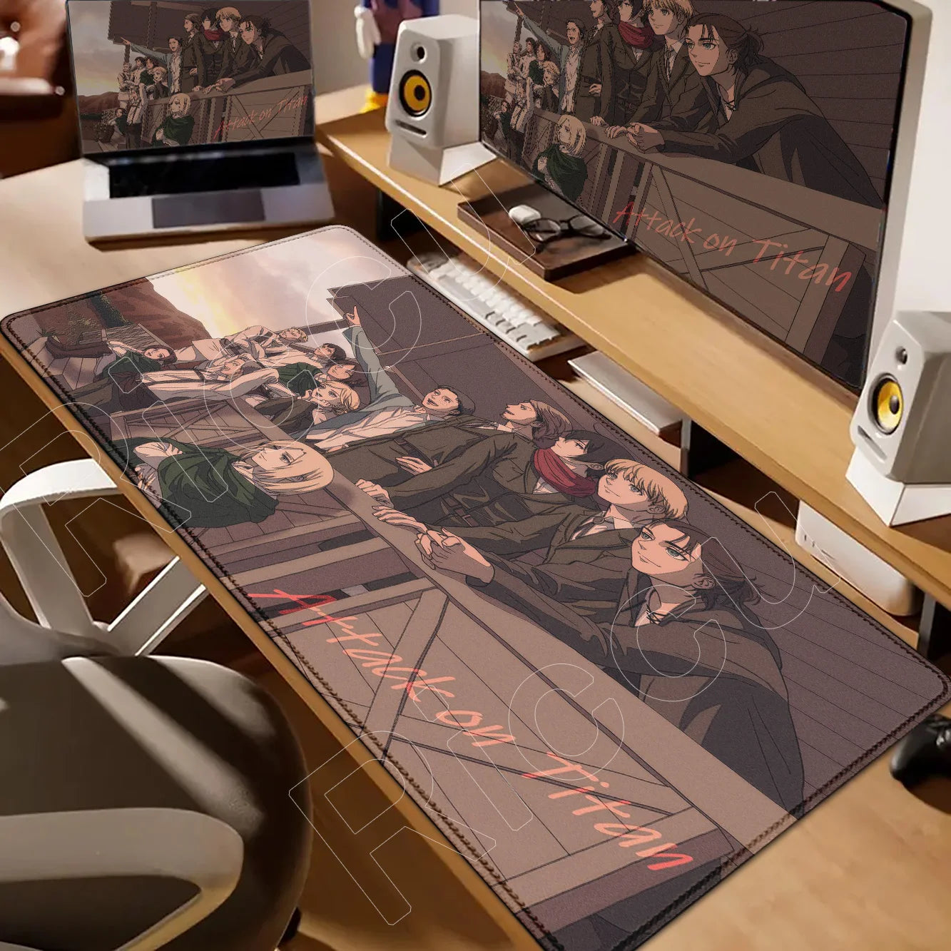 New HD Printing Attack on Titan Anime Desk Mat Large Lock Edge Mouse Pad Computer Mousepad Gaming Laptop Keyboard Mouse Mats Rug