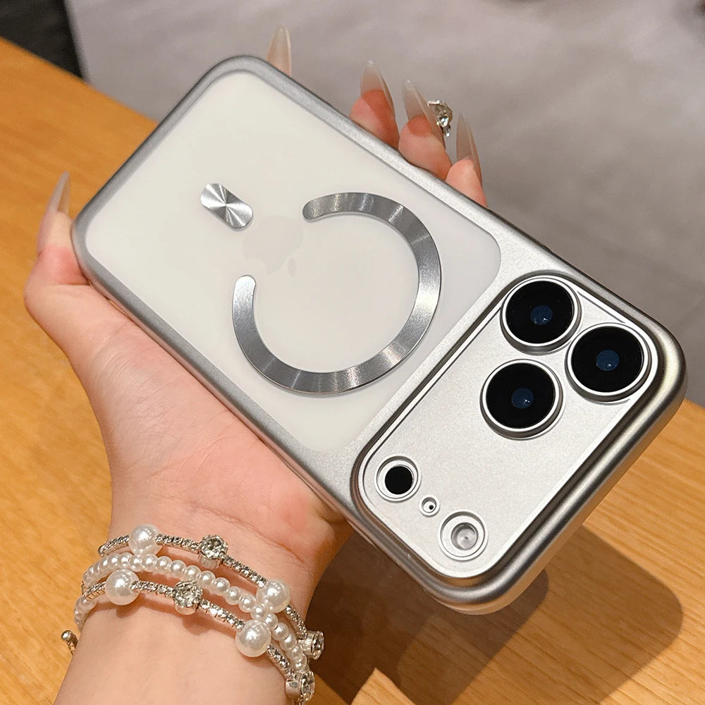Luxury Matte Translucent Magnetic Phone Case For iPhone 17 Pro Max 17Pro Air Cases For Magsafe Wireless Charging Protector Cover