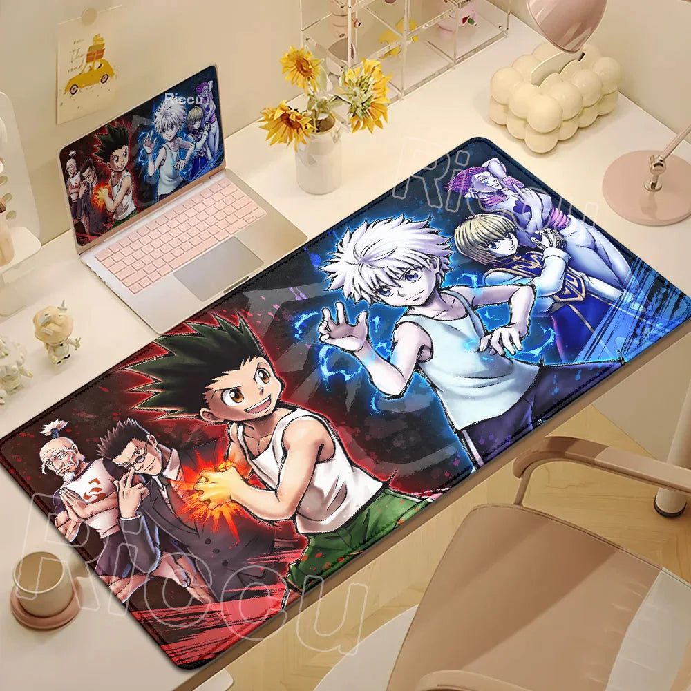 New Hxh Large Mousepad Hunter X Hunter Mouse Pad XXL Gaming Accessories Office Gamer Keyboard Desk Mat Non-Slip Laptop Anime Rug