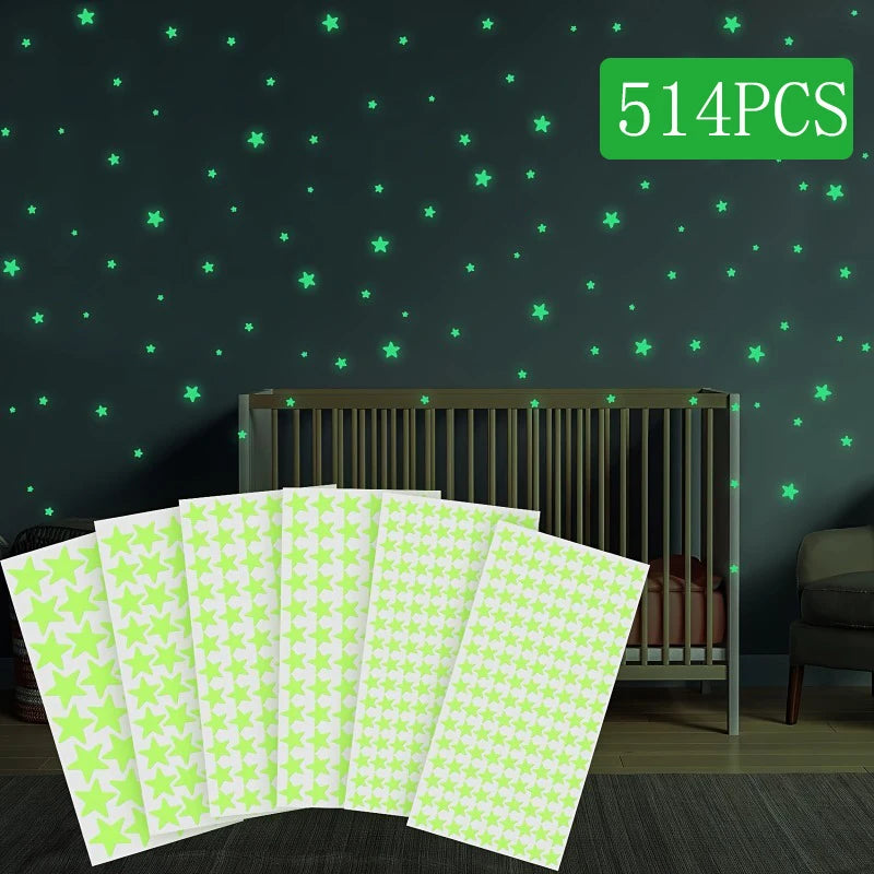 Glow in The Dark Wall Stickerst Adhesive Dots Luminous Ceiling Decals for Kids Bedroom Halloween Home Decoration