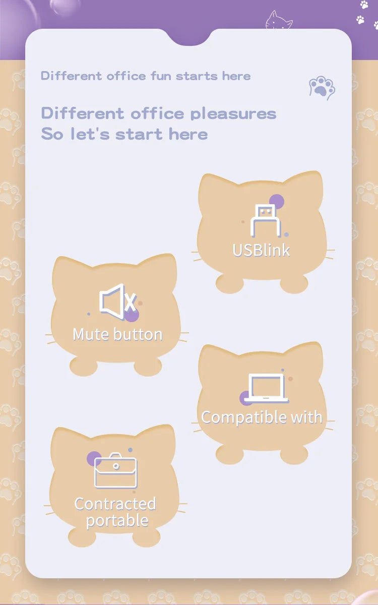 MOFII Kawaii Cat 2.4G Wireless Keyboard and Mouse Set Cute Lipstick Punk Keyboards and Mice Combos for Laptop PC Home Office