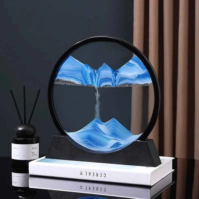 Sandscape Moving Sand Art Frame Quicksand 3D Dynamic Liquid Hourglass Kinetic Sand Painting Flowing Sand Office Home Decor Gifts