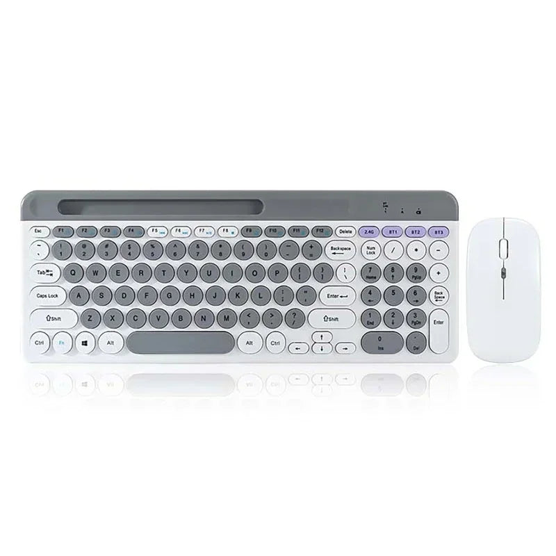 2.4G Wireless Keyboard Mouse Combo Portable Bluetooth Colorful Keyboard Rechargeable Silent for Tablet Laptop Desktop Computer