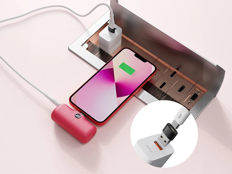 IWALK Capsule Power Bank Mini Portable Wireless Backup Battery Fast Charging Power Supply 4800mAh Suitable for iPhone Lightning
