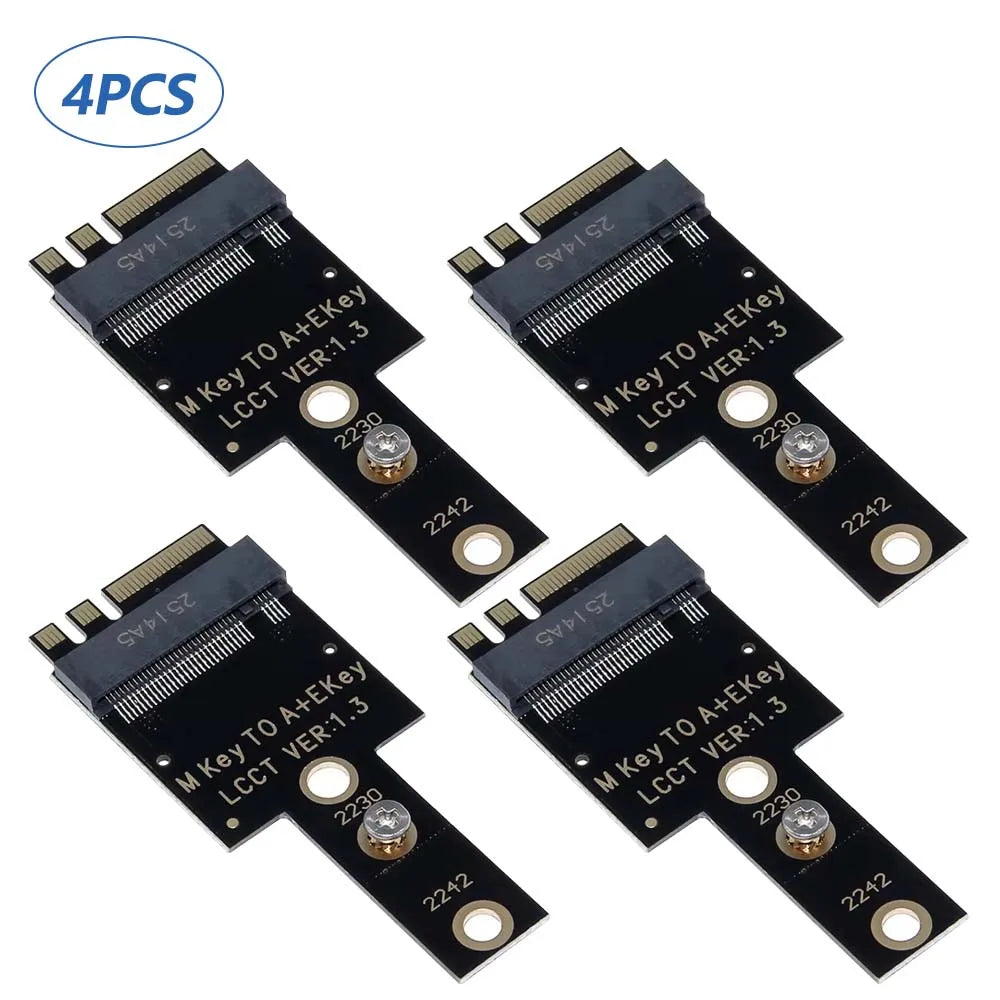 M.2 WiFi Wireless Network Card A+E Key Bit to 2230 2242 NVME Hard Drive M.2 NGFF SSD Adapter Card for Mini PC