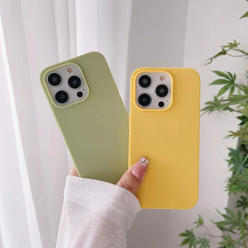 Luxury Matte Candy Ultra Thin Color Silicone Soft Case For iPhone 16 15 14 13 12 11 Pro Max Plus Mini Back Cover Colorful Shell