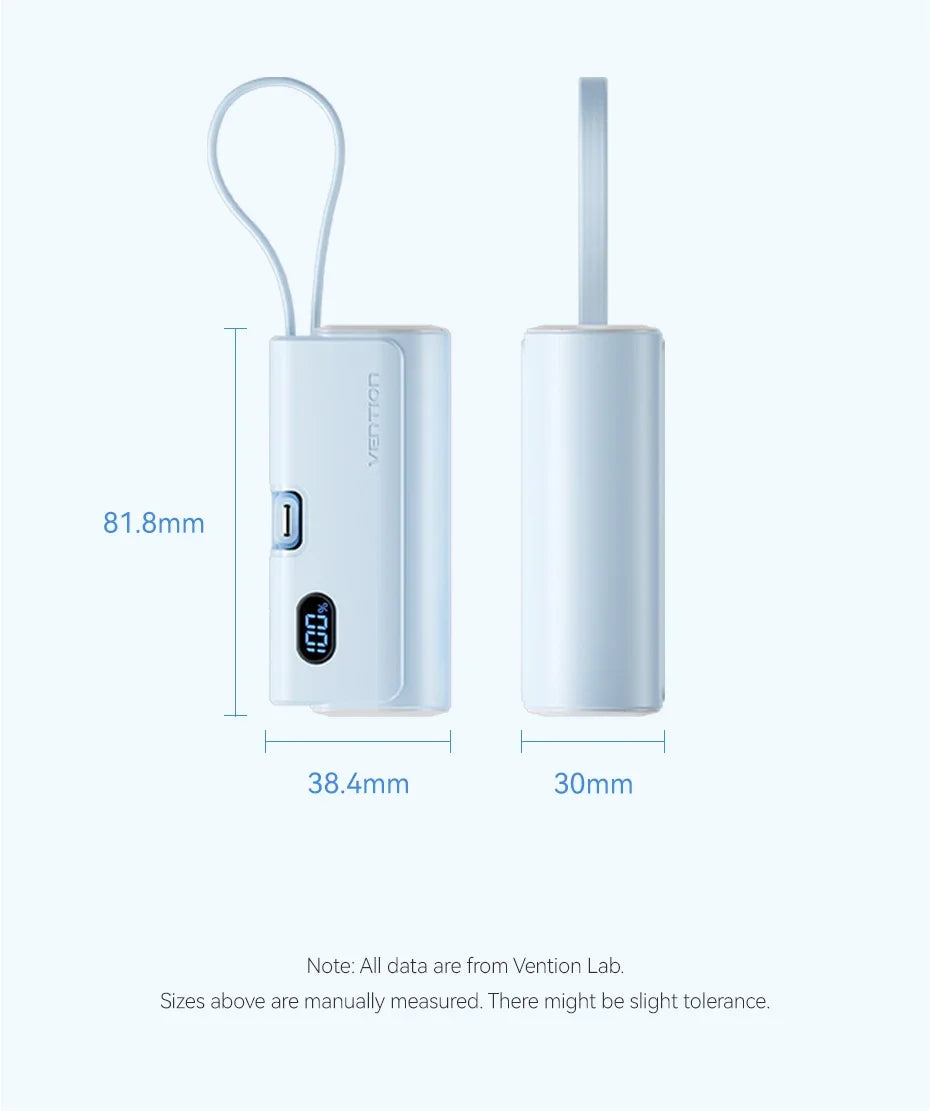Vention Power Bank 4800mAh PD 22.5W Fast Charging Mini Portable PowerBank for iPhone 15 14 13Pro Max Xiaomi Huawei Phone Charger