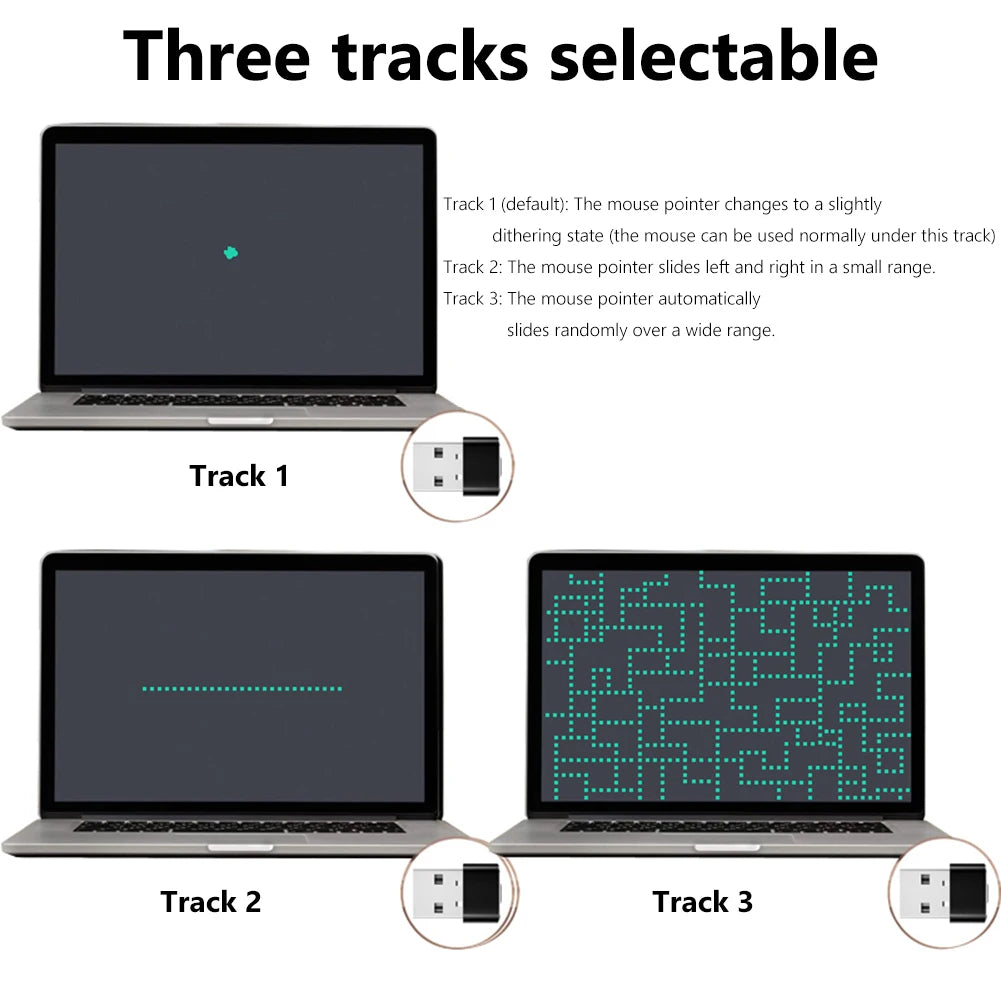 1-3Pcs Mini Automatic Mouse Jiggler Mover ON/Off Button USB Mouse Movement Simulator Undetectable Plug Play for Laptop Desktop