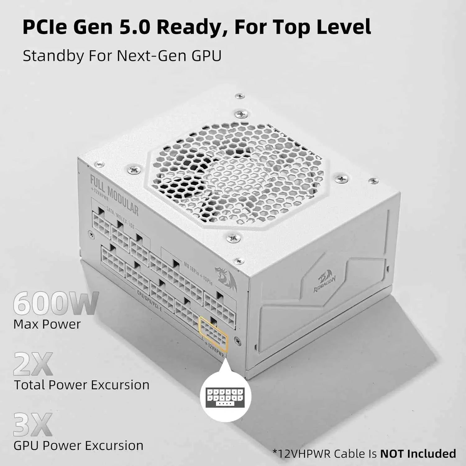 Redragon PSU015 80+ Platium 750 Watt SFX Fully Modular Low Noise Smart-ECO 0 RPM Fan ATX Compatible Panel Power Supply