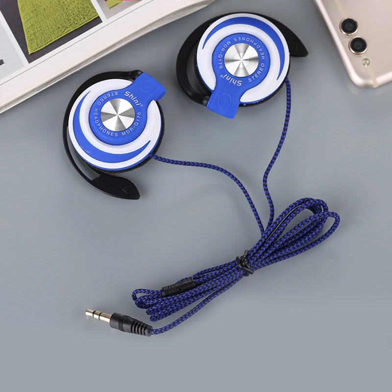 3.5mm Wired Headphones Ear Hook Heavy Bass Headset Adjustable  Earphones Running Sports Music Earphone for Phone