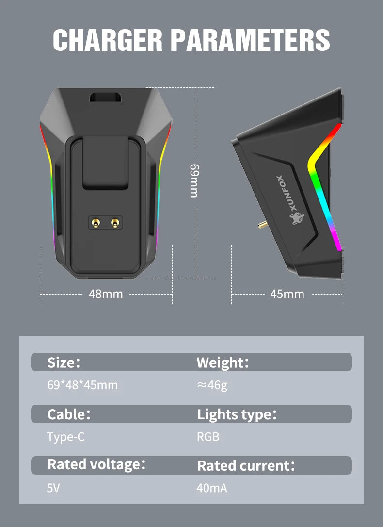 XUNFOX H16PRO Mouse, lightweight S205, three-mode wireless Bluetooth mouse for gaming, charging, RGB lighting, suitable for P