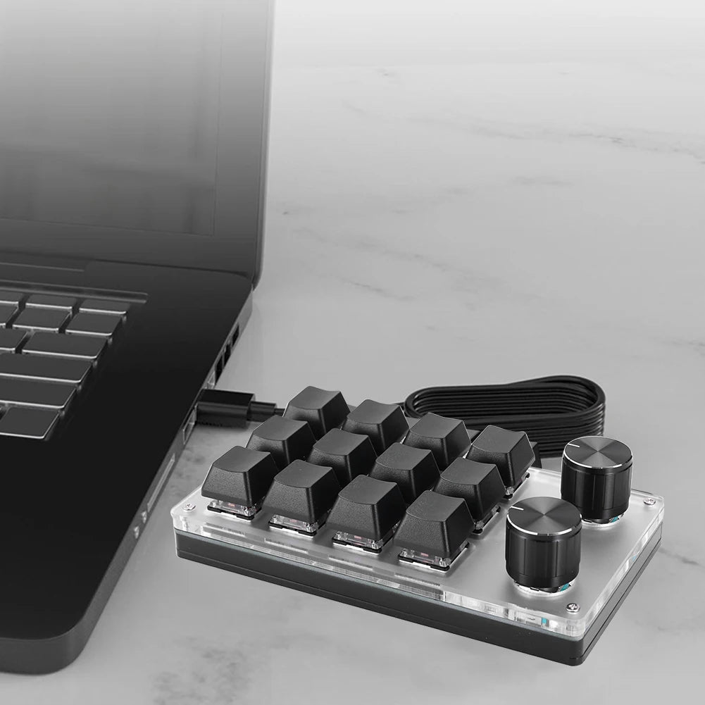 USB Custom Keyboard Volume Button Knob Programming Macro Gaming Hotswap Keypad Mechanical Red Switch Keyboard 3/9/12 Key