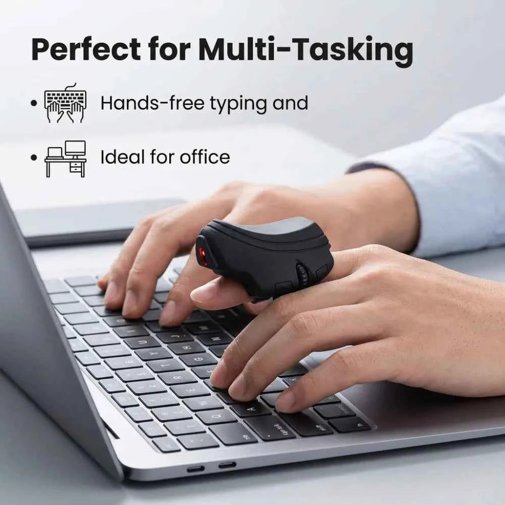 Finger Ring Mouse 1000DPI Easy Control High Efficiency Wireless Finger Ring Mouse Portable Rechargeable 2.4GHz for Office