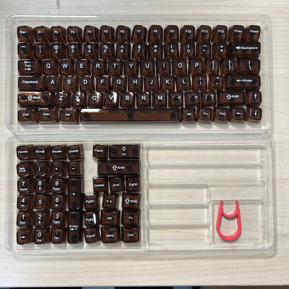 Womier 115 Keys Clear Keys Red Transparent Keycaps MDA Profile Crystal Ceramic Custom Keycaps Set