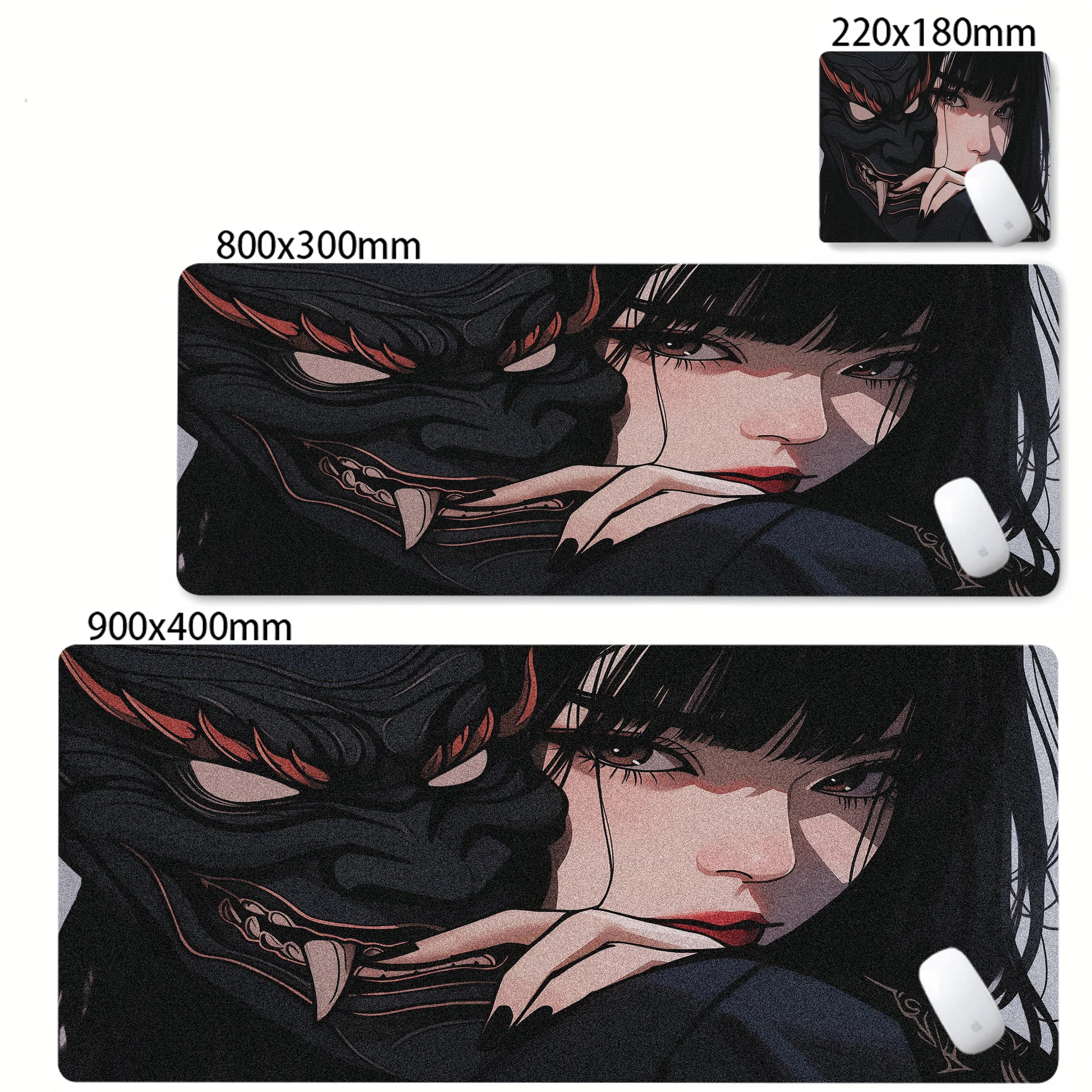 Mask Anime Girl Mouse Pad Large Computer Office Game Table Mats XXL Rubber Anti-slip Gaming Keyboard Mousepads Long Desk Pads