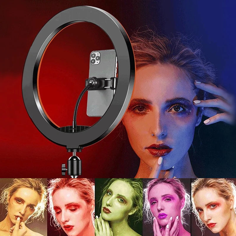 10 13 Inch Ring Light Dimmable Selfie Lamp Pptional Tripod Photographic Lighting Studio Video Lights For Live Make Up Youtube