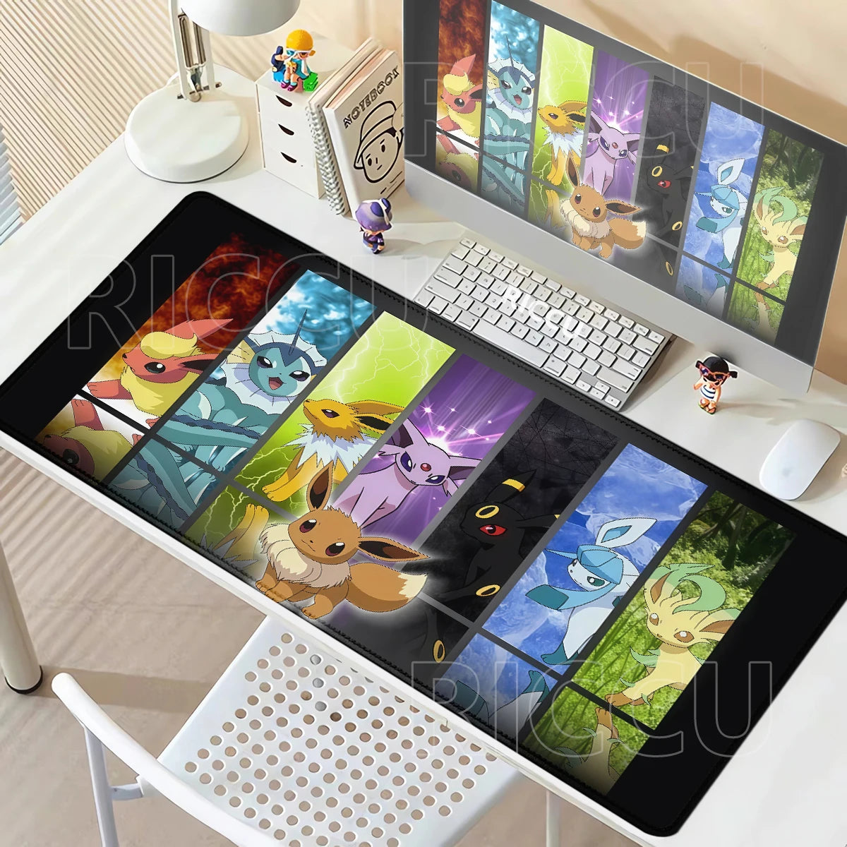Large Mouse Pad Anime Gaming Speed Mousemat Eevee Desk Mat Gamer Keyboard Mousepad Office Accessories P-pokemon Kawaii Deskmat