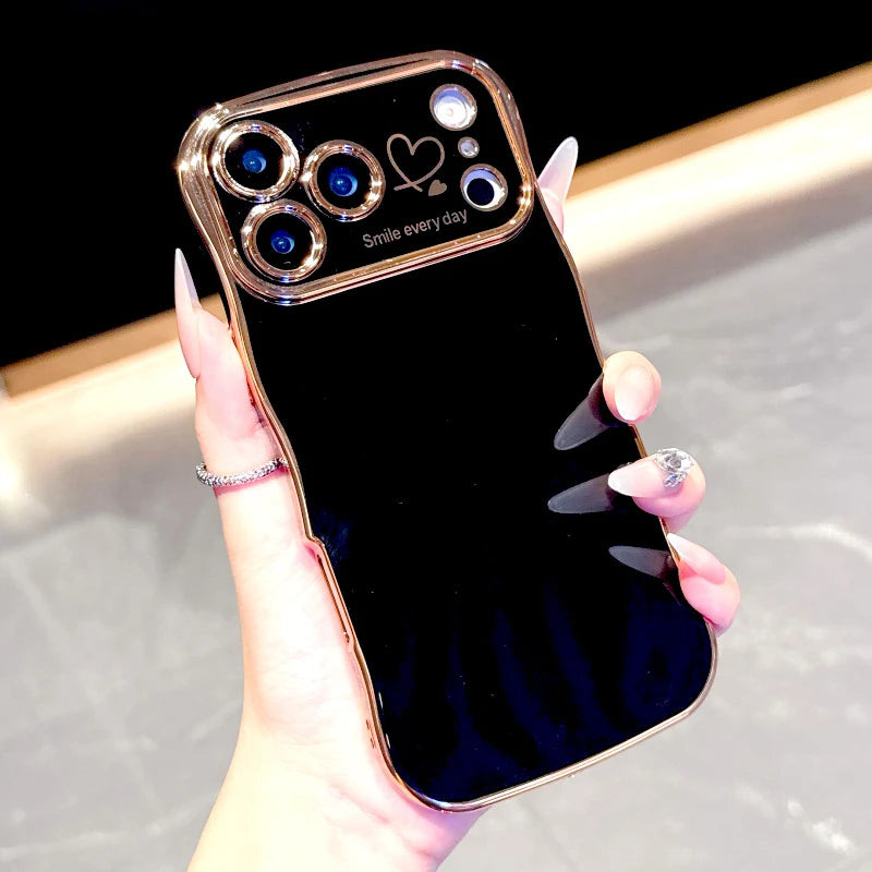Plating Soft Wave Case For iPhone 17 Air 16E 16 15 14 13 12 11 Pro Max 17Pro 16Pro 15Pro 14Pro iPhone16 iPhone15 iPhone14 Cover
